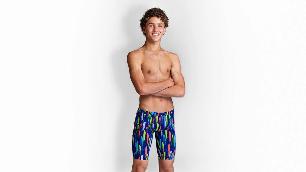 Funky Trunks Boys Training Jammers - Fire Cracker 3 Funky Trunks Boys Training Jammers - Fire Cracker
