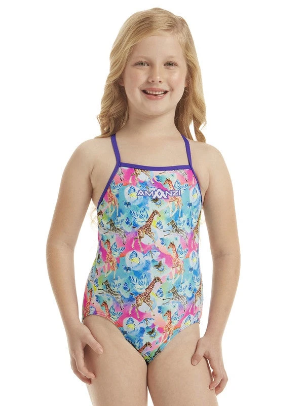 Amanzi Toddler Girls One Piece - Enchanted Safari TRAINING SWIMWEAR 3 Amanzi Toddler Girls One Piece - Enchanted Safari TRAINING SWIMWEAR