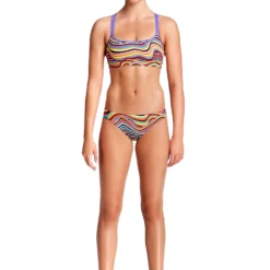 TRAINING SWIMWEAR Funkita Ladies Criss Cross Sports Two Piece - Dripping