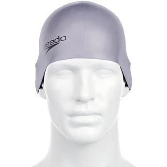 Speedo Plain Moulded Silicone Cap - Chrome Adult 3 Speedo Plain Moulded Silicone Cap - Chrome Adult