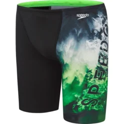 Speedo Boys Digiskel Jammer - Black Cascade Green TRAINING SWIMWEAR
