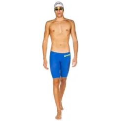 Arena Mens Powerskin Carbon Air 2 Jammer - Electric Blue Fluo Yellow PERFORMANCE SWIMWEAR