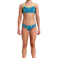 Funkita Girls Criss Cross Two Piece - Ripple Effect TRAINING SWIMWEAR