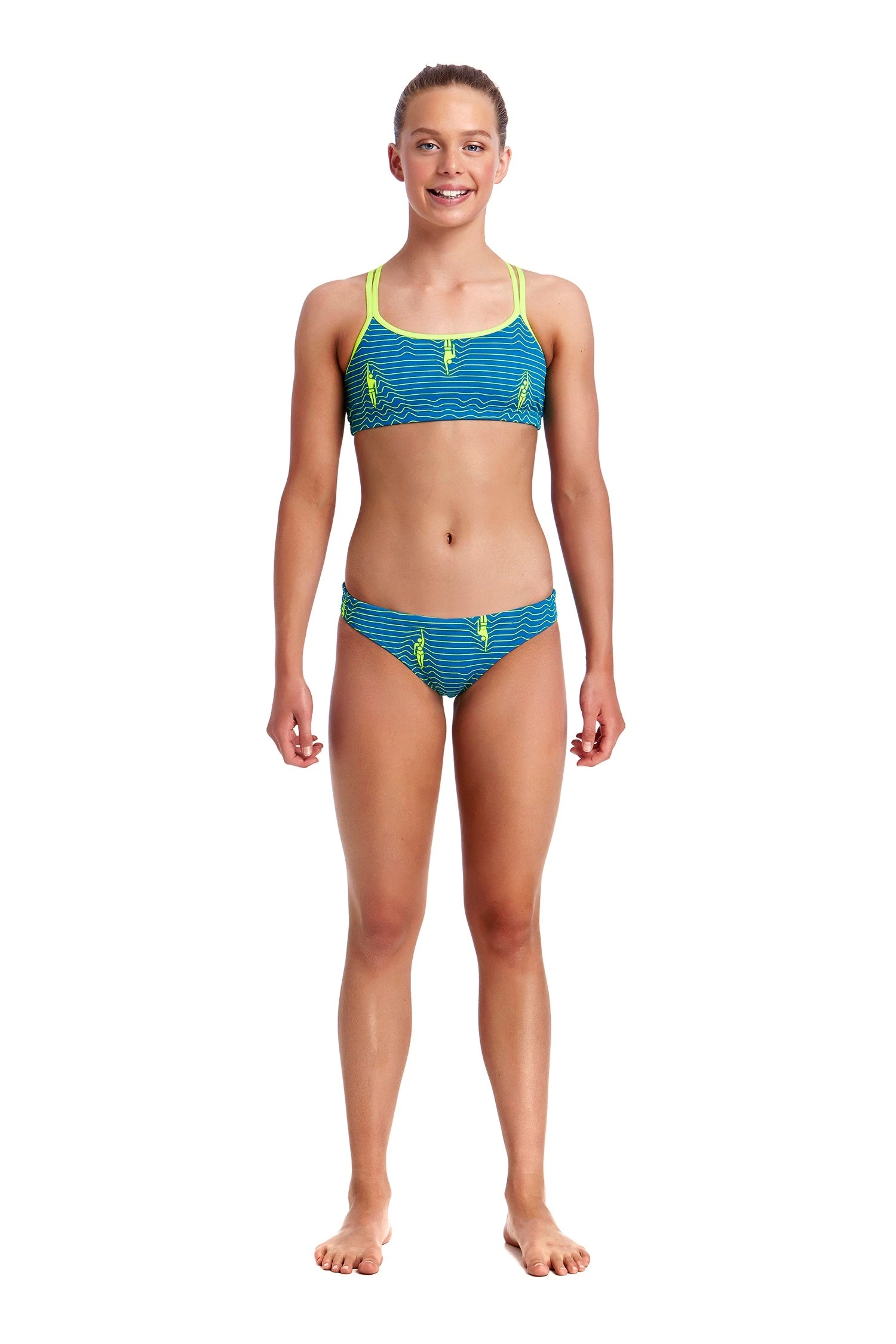 Funkita Girls Criss Cross Two Piece - Ripple Effect TRAINING SWIMWEAR 3 Funkita Girls Criss Cross Two Piece - Ripple Effect TRAINING SWIMWEAR