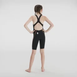 Speedo Girls Junior Lzr Racer X Open Back - Black Gold 9 Speedo Girls Junior Lzr Racer X Open Back - Black Gold