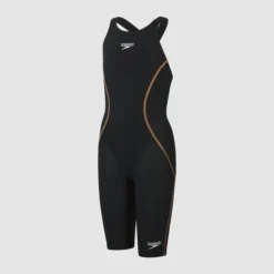 Speedo Girls Junior Lzr Racer X Open Back - Black Gold 10 Speedo Girls Junior Lzr Racer X Open Back - Black Gold