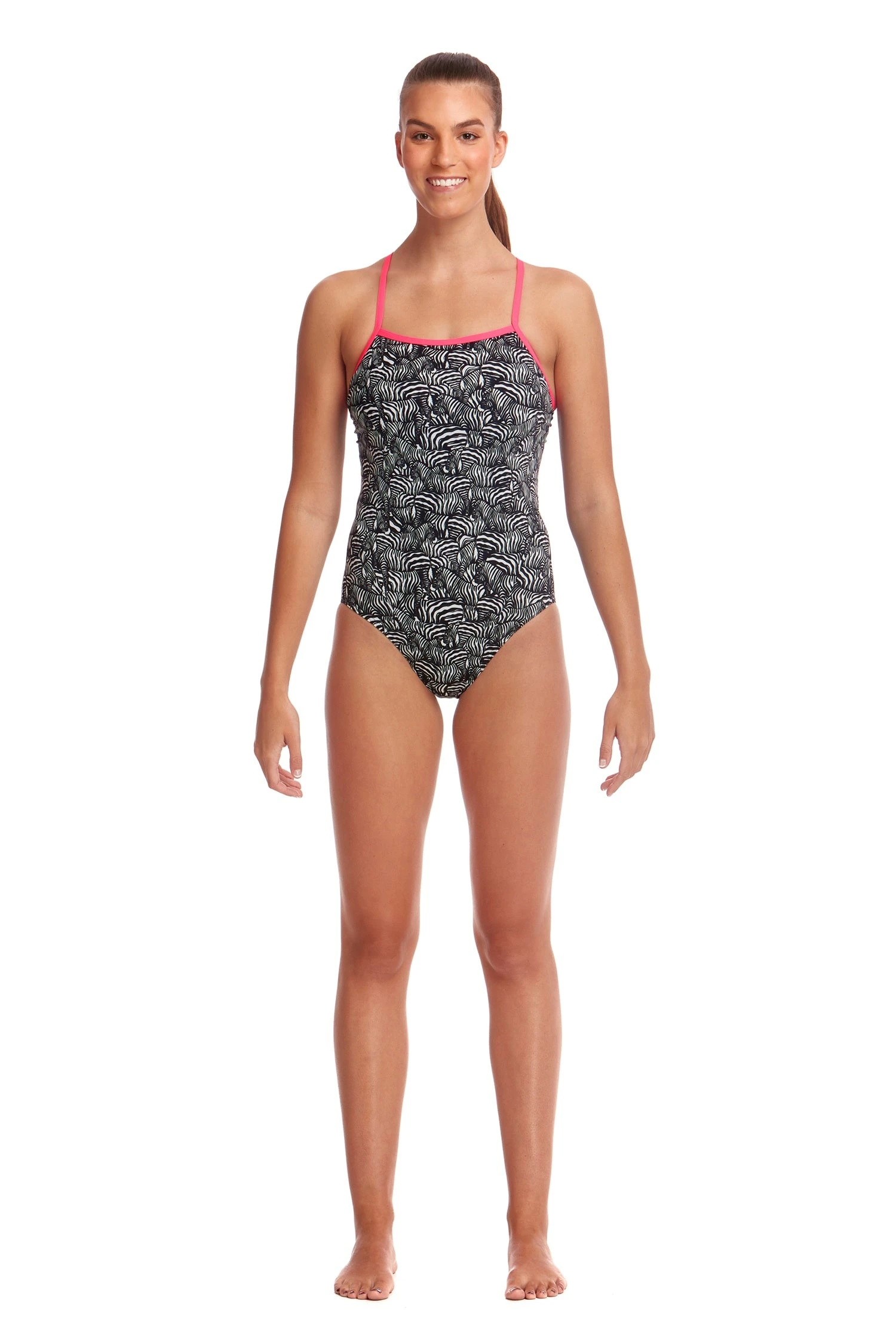 Funkita Ladies Eco Single Strap One Piece - Zebra Crossing 3 Funkita Ladies Eco Single Strap One Piece - Zebra Crossing