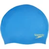 Speedo Junior Plain Moulded Silicone Cap - Blue 1 Speedo Junior Plain Moulded Silicone Cap - Blue