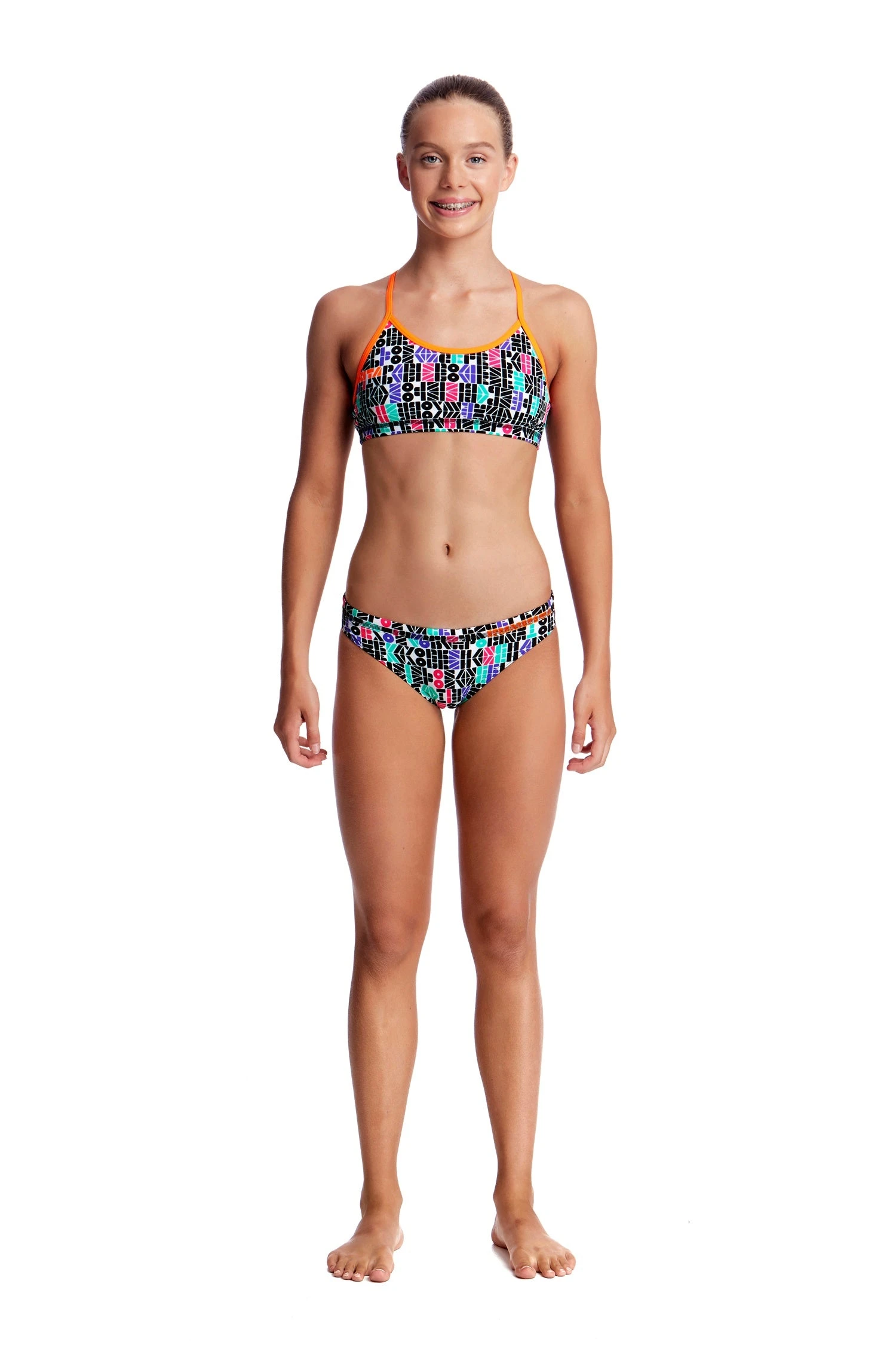 Funkita Girls Racerback Two Piece - Secret Code 3 Funkita Girls Racerback Two Piece - Secret Code