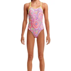TRAINING SWIMWEAR Funkita Girls Diamond Back One Piece - Sugar Highs