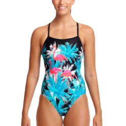 Funkita Ladies Single Strap One Piece - Flamingo Night