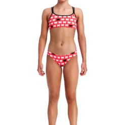 Funkita Girls Criss Cross Two Piece - Black Sheep TRAINING SWIMWEAR