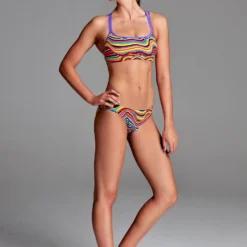 TRAINING SWIMWEAR Funkita Ladies Criss Cross Sports Two Piece - Dripping