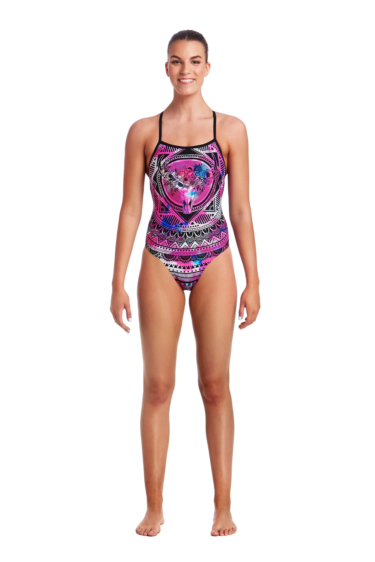 Funkita Ladies Strapped In One Piece - Skull Swim TRAINING SWIMWEAR 3 Funkita Ladies Strapped In One Piece - Skull Swim TRAINING SWIMWEAR