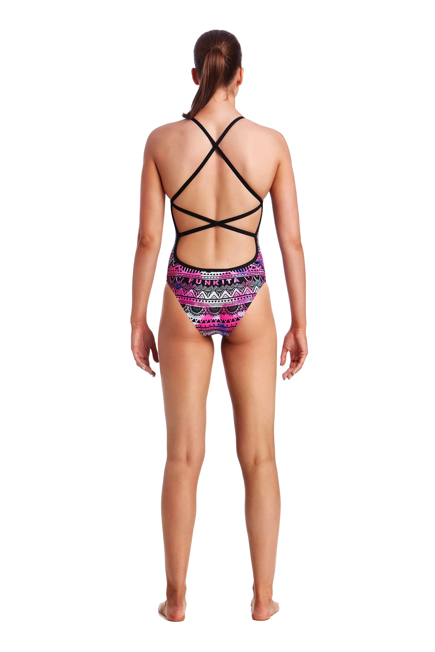 Funkita Ladies Strapped In One Piece - Skull Swim TRAINING SWIMWEAR 4 Funkita Ladies Strapped In One Piece - Skull Swim TRAINING SWIMWEAR