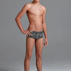 TRAINING SWIMWEAR Funky Trunks Boys Eco Classic Trunks - Zebra Crossing