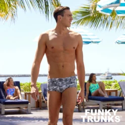 Funky Trunks Mens Eco Classic Trunks - Zebra Crossing 11 Funky Trunks Mens Eco Classic Trunks - Zebra Crossing