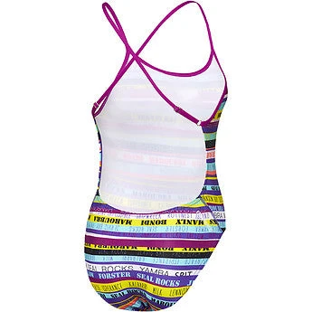 TRAINING SWIMWEAR Speedo Girls Open X Back One Piece - Surf Mania Fluro Magenta 5 TRAINING SWIMWEAR Speedo Girls Open X Back One Piece - Surf Mania Fluro Magenta