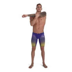 Speedo Mens Fastskin LZR Pure Valor Jammer - Violet Yellow Black