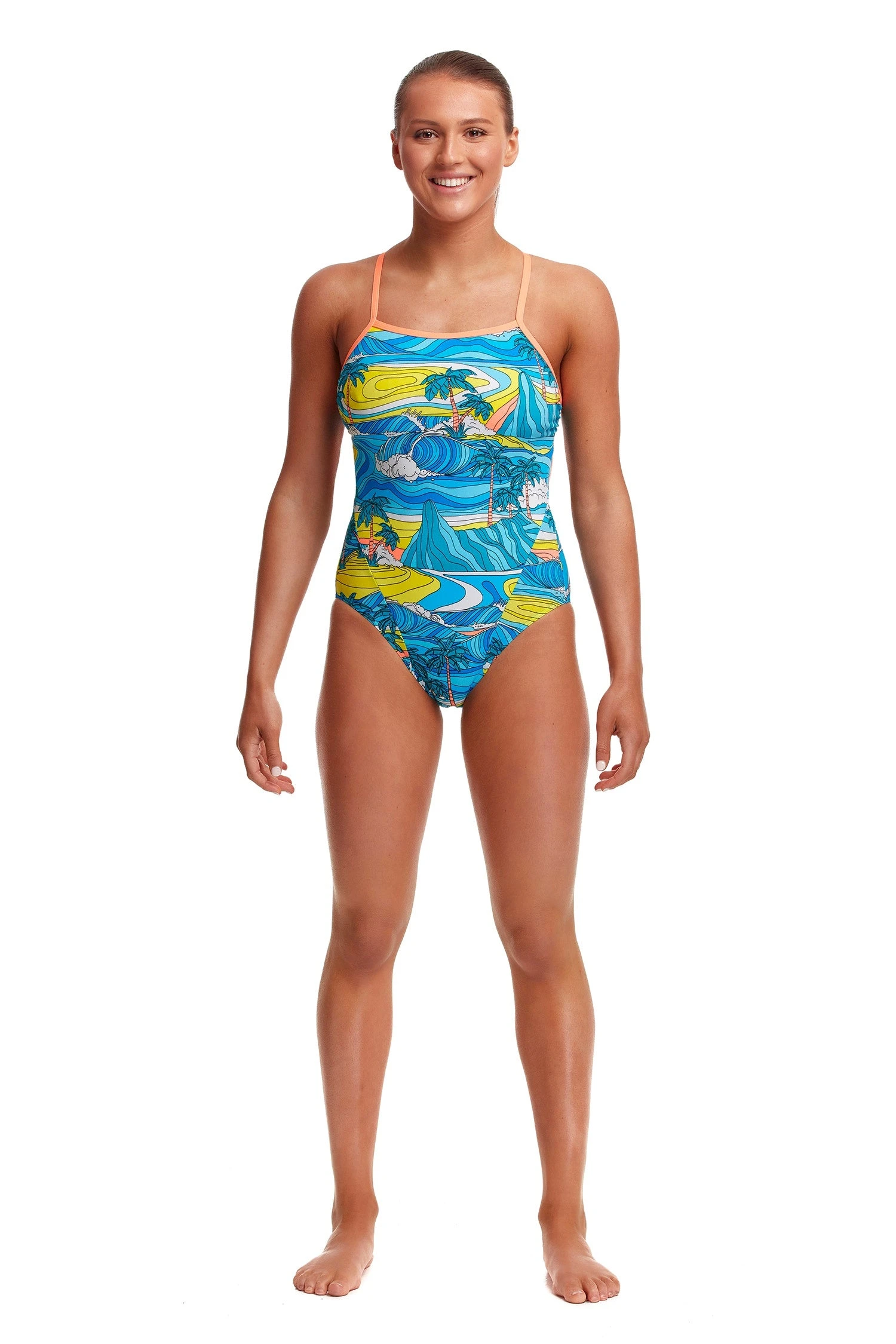 TRAINING SWIMWEAR Funkita Ladies Eco Single Strap One Piece - Summer Bay 3 TRAINING SWIMWEAR Funkita Ladies Eco Single Strap One Piece - Summer Bay