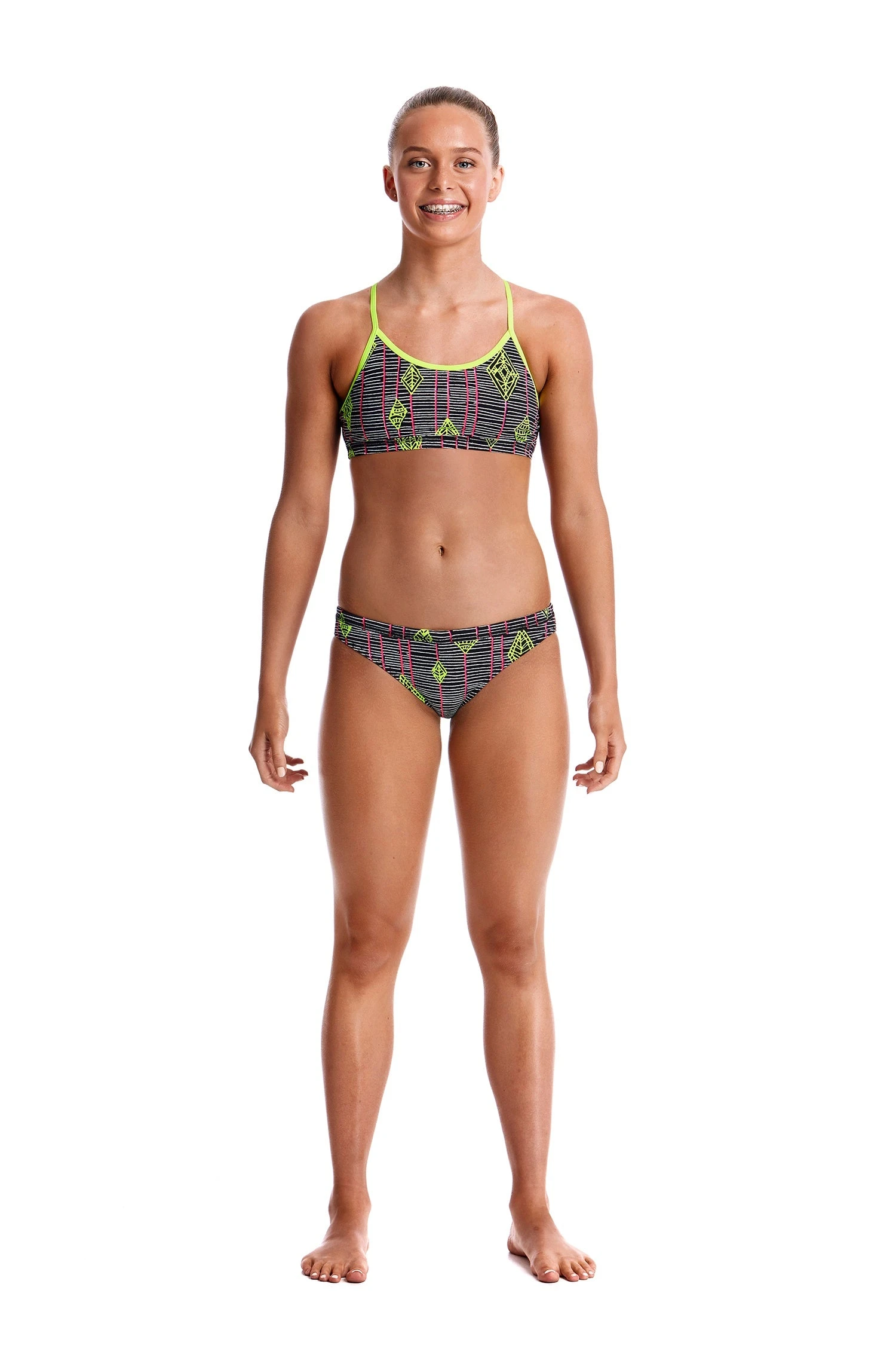 TRAINING SWIMWEAR Funkita Girls Racerback Two Piece - Kite Runner 3 TRAINING SWIMWEAR Funkita Girls Racerback Two Piece - Kite Runner